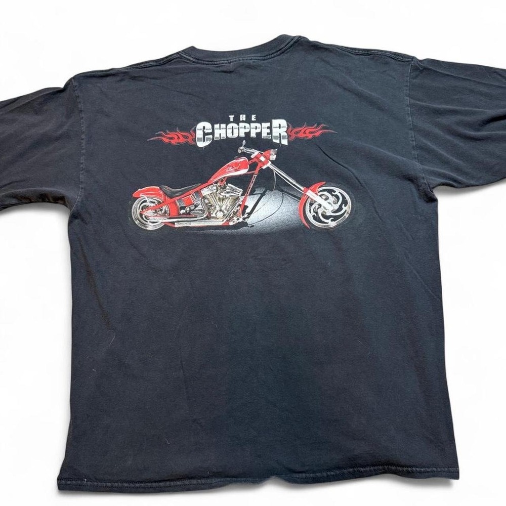 Vintage snap on the chopper biker motorcycle black tshirt size XL